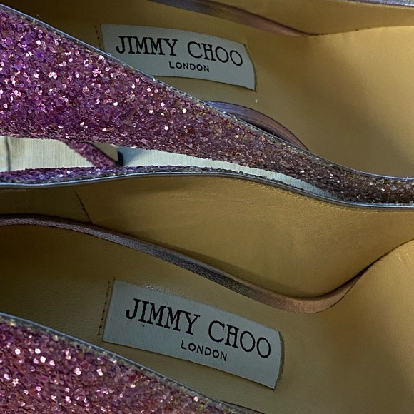 Jimmy Choo Romy 100 mm shaded coarse glitter pumps - Picture 11 of 16